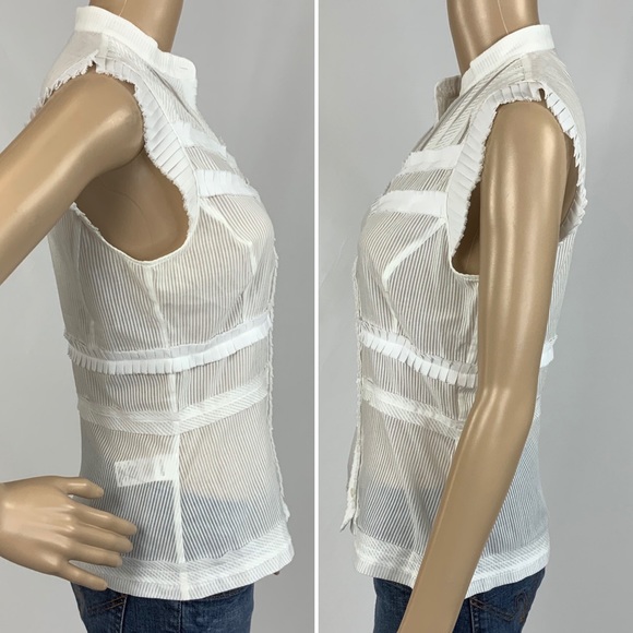 BNWT BCBG MAX AZRIA tonal stripe sleeveless blouse - Picture 2 of 8